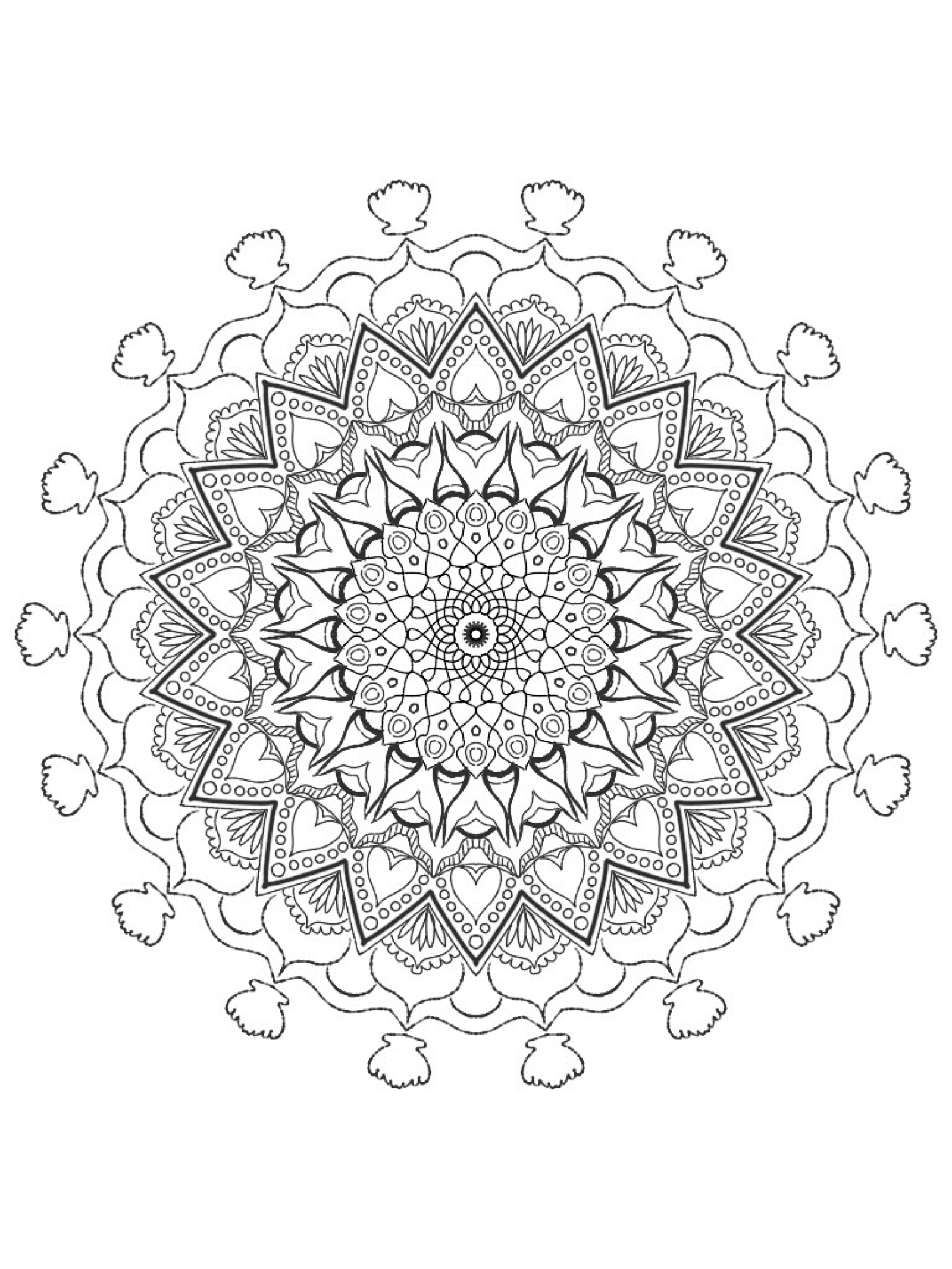 Mandala Featuring Mermaid Tails Coloring Page